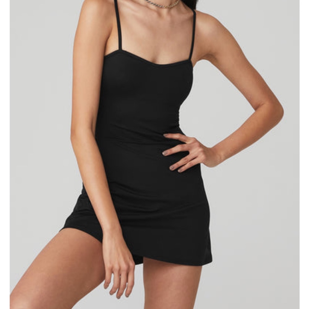 Alo Yoga - Alosoft Courtside Tennis Dress - Black - Size Medium